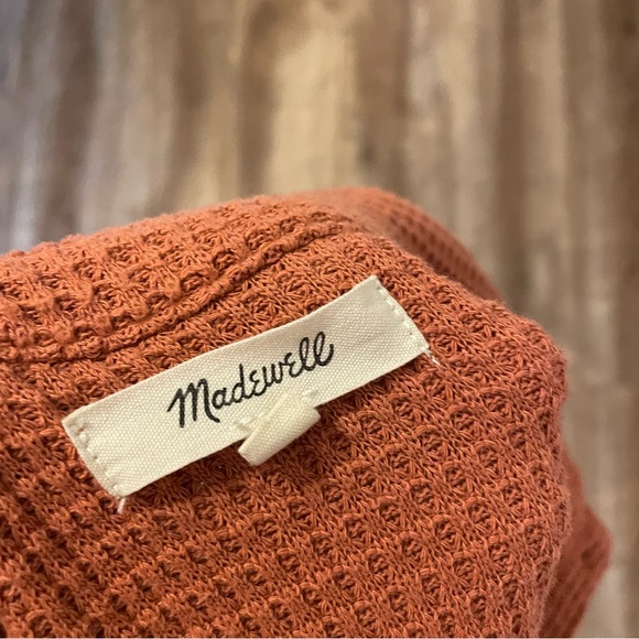 Madewell Terracotta Waffle Knit Shirt Jacket - Picture 7 of 8